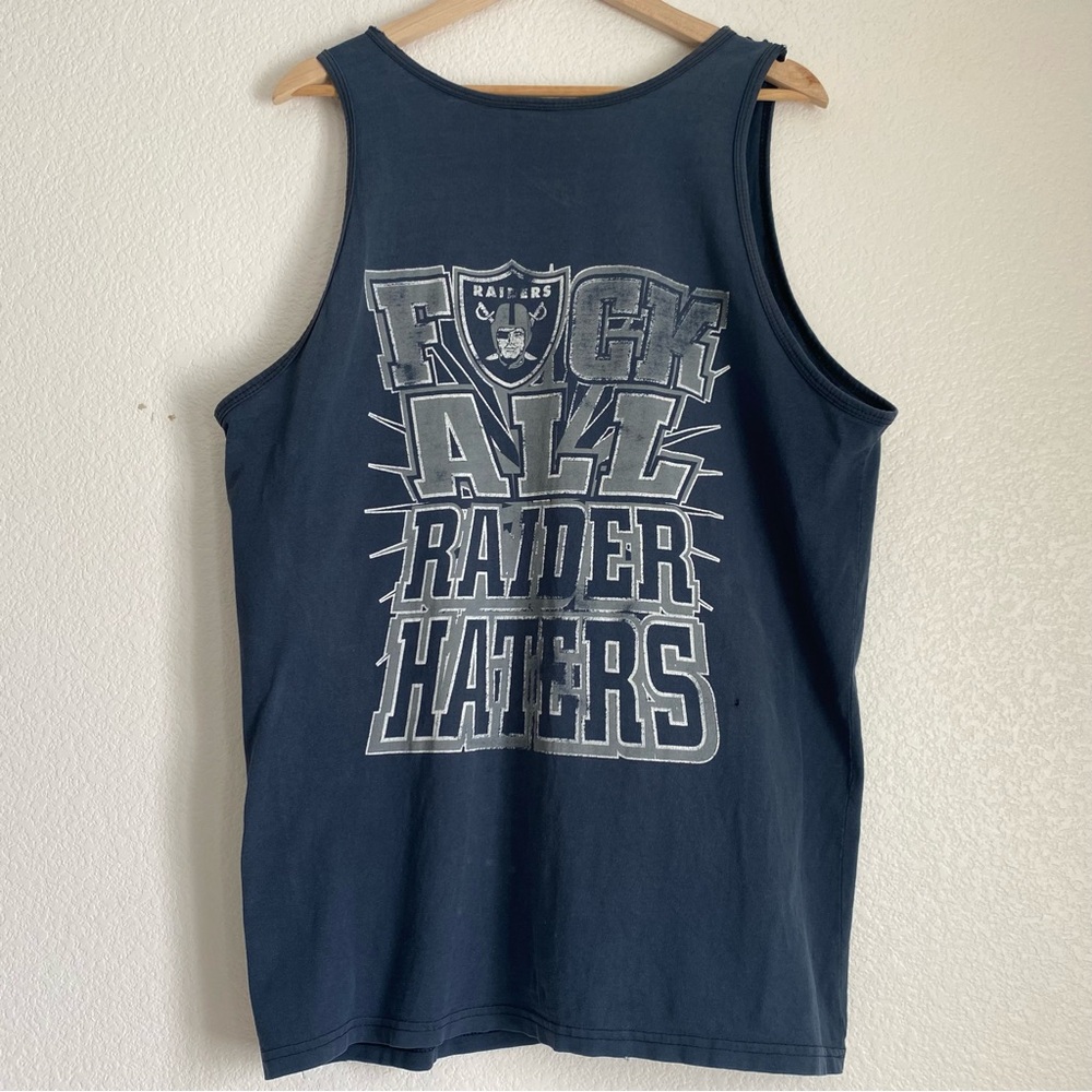 Vintage F*ck all Raiders Haters tank top, black/silver, XL